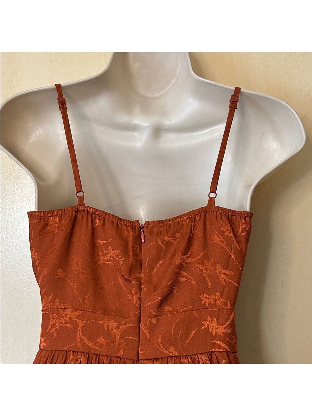 Lulu's Regal Rust Pleated Midi Dress size XS - Picture 8 of 13